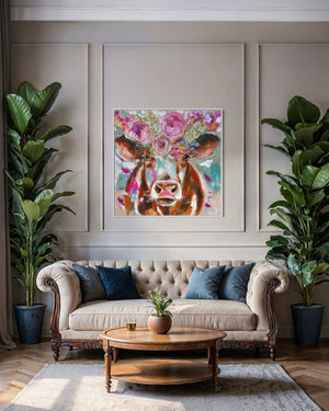 Florence -original on Belgian linen   - 90x90 Cm