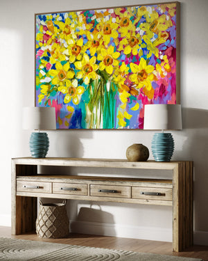 Daffodil Day-Original on gallery canvas   90x120  Cm