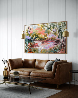 Serenity waterhole- original on gallery canvas 90x150  cm