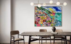 Positano Aglow - Original on Gallery canvas  90x120  Cm