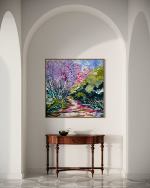 Paradise jacaranda - original on gallery canvas  - 90x90 Cm
