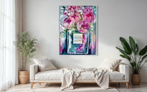 Glowing Misty River Gums -Original on Belgian linen 90x120 cm