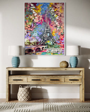 Paris in Colour -original on Belgian linen 75x100 cm