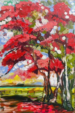 Scarlet poinciana - art print