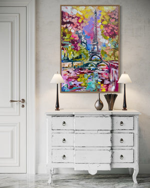Paris aglow - 60x90 cm - original on Belgian linen