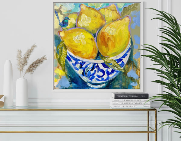 46x46 cm -lemon delight 3- original on gallery canvas