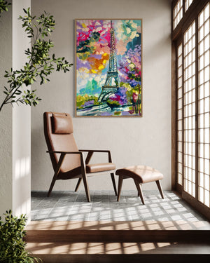 Paris in bloom- 60x90 cm - original on Belgian linen