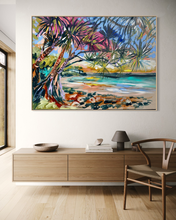 Little Cove at Sunset - Noosa -Original on Belgian linen  90x120 cm