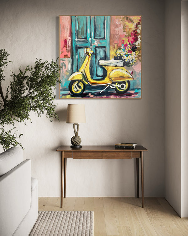 Golden Hour - Italy - 76x76 cm - original on Belgian linen - lay by welcome