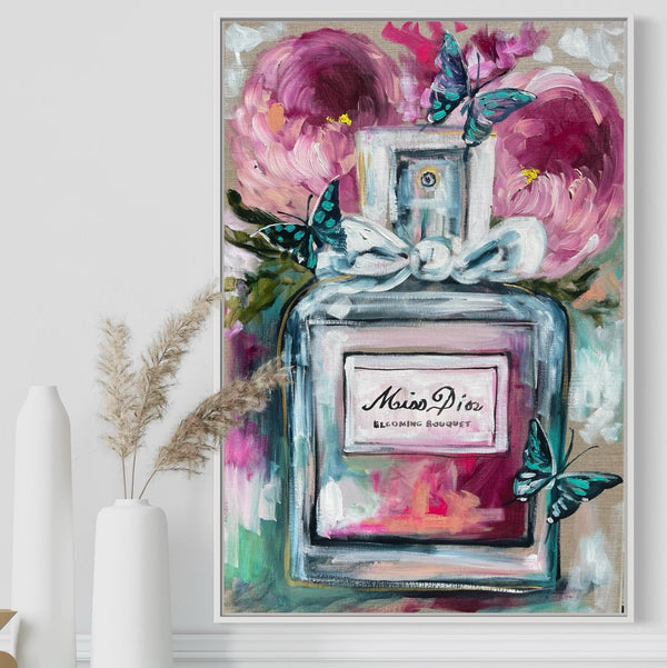 Miss Dior - blooming bouquet - 60x90 cm - original on Belgian linen
