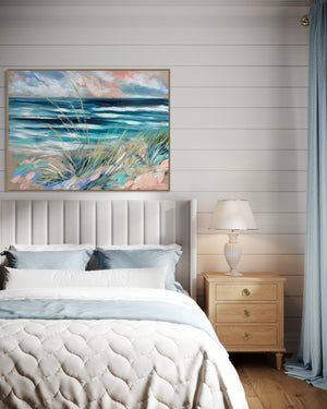 Sand Dunes at Sunset - original on Belgian linen  - 75x100 Cm