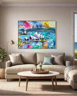 Sydney Aglow-Original on Belgian linen  90x120  Cm