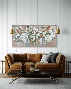 Delicate bush blooms -Original on Gallery canvas 75x150 Cm