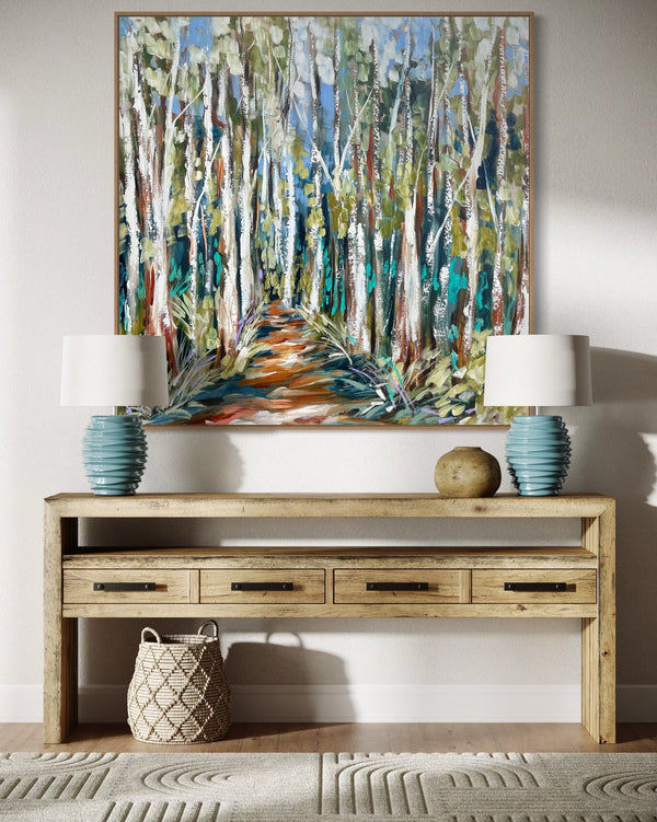After the rain - Forest Gums -Original on Belgian linen 120x120 Cm