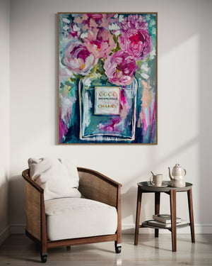 Glowing Misty River Gums -Original on Belgian linen 90x120 cm