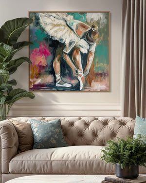 Time to shine-original on belgian linen - 90x90 Cm