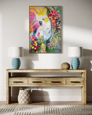 Spring Cockatoo -60x90 cm - original on Belgian linen