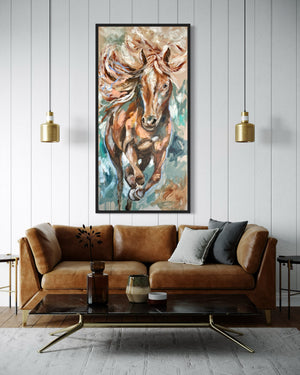 Soul seeker - original on Belgian linen 75 x150 cm