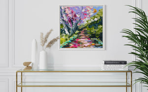 Petite Jacaranda 1 -original on Belgian linen - 30x30 cm