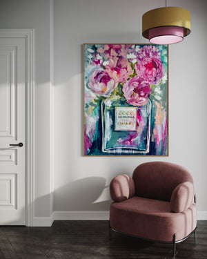 Glowing Misty River Gums -Original on Belgian linen 90x120 cm