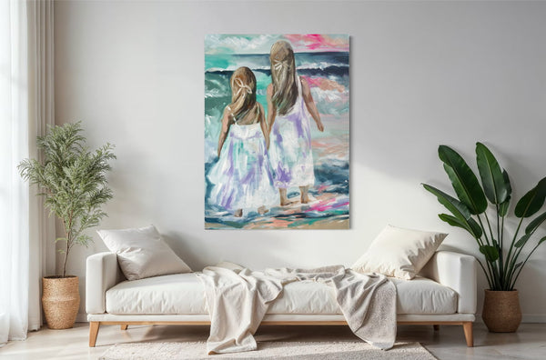 Saltwater Sisters  -original on gallery canvas  75x100 cm