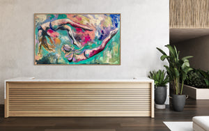 Ocean dreaming  - original on gallery canvas 90x150  cm
