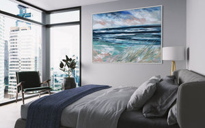 Coastal Grassy dunes -Original on gallery canvas  90x120 cm