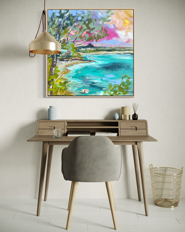 Secret Beach - Little Cove - Noosa -60x60 cm - original on Belgian linen