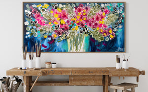 Celebration blooms -60x120 cm- original on gallery canvas