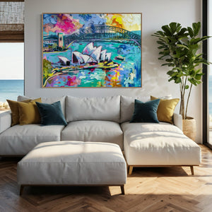 Sydney Aglow-Original on Belgian linen  90x120  Cm