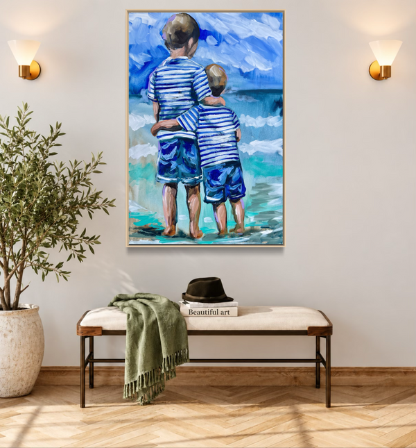 The boys - original on gallery canvas - 50x75 cm