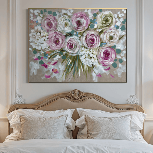 Bush rose and Penny gum- on gallery canvas - 75x100 cm