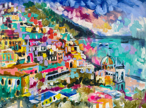 Ocean Breeze -Positano original  on Gallery canvas 90x120  Cm