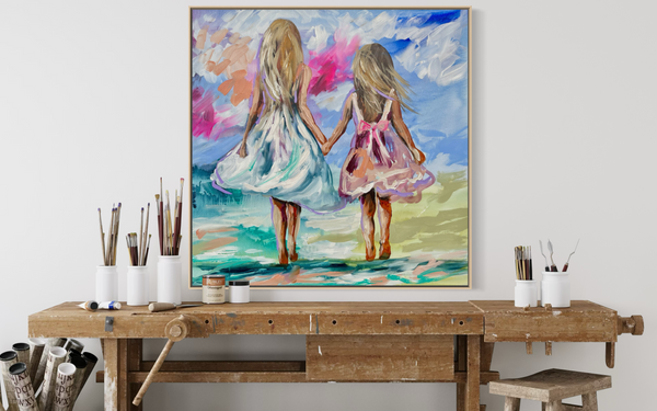 With you always  -original on gallery canvas -76 x76 Cm