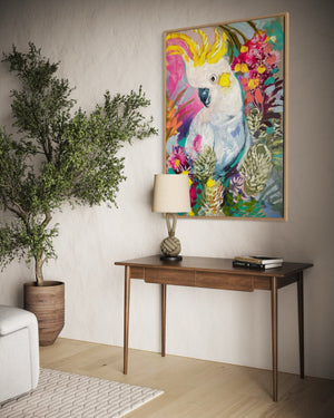 Spring Cockatoo -60x90 cm - original on Belgian linen