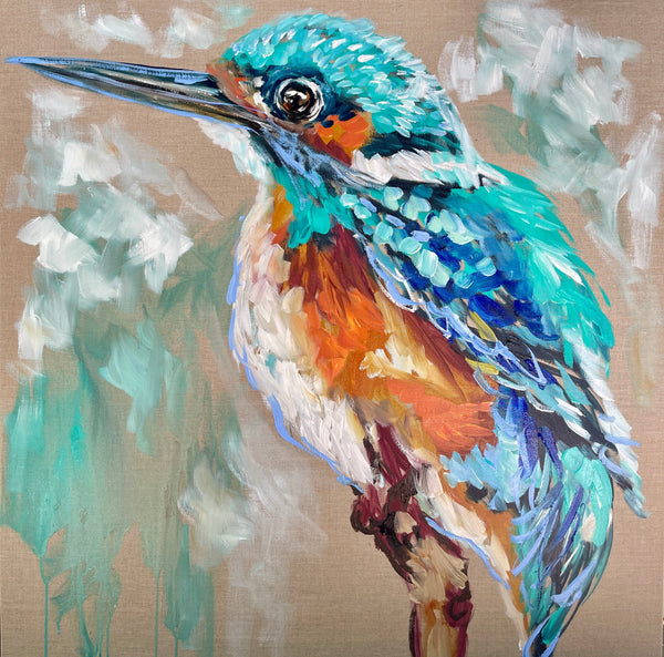 Azure kingfisher - art print