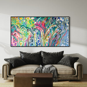 Dancing ferns of the Daintree forest - original on gallery Canvas 90x180cm