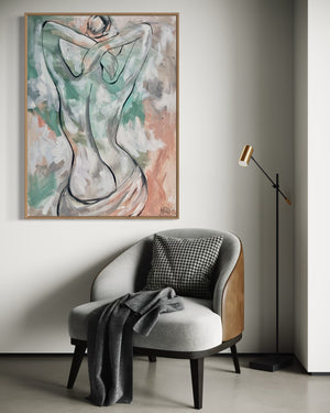 Her delicate curves -Original on gallery canvas 75 x100 Cm