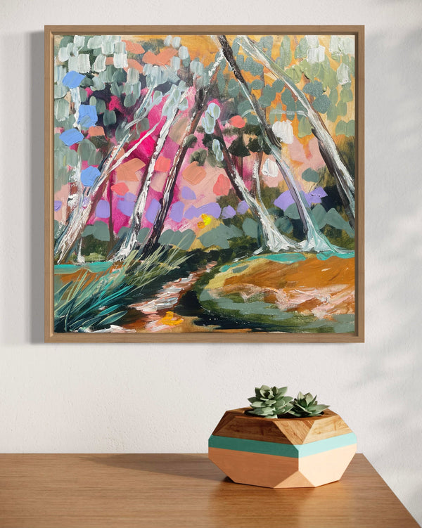 46x46 cm -as the sun sets - original on gallery canvas