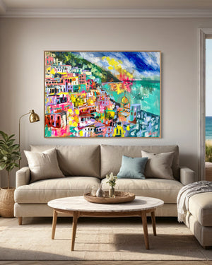 Positano Aglow - Original on Gallery canvas  90x120  Cm