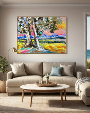 Canola Vista -Original on Belgian linen  90x120  Cm