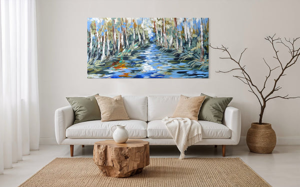 The Everglades - Original on belgian linen  -75x150 Cm