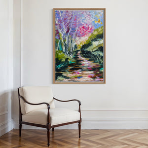 60x90 cm - blue sky Jacaranda -original on Belgian linen