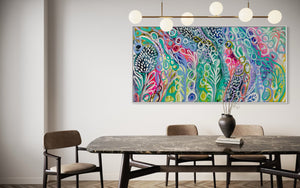 Springtime in the daintree- original on cotton canvas  75 x150 cm