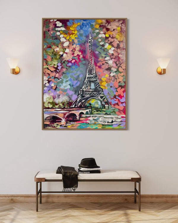 Paris in Colour -original on Belgian linen 75x100 cm