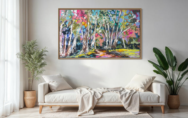 Australian gum tree lane - original on gallery canvas 90x150  cm