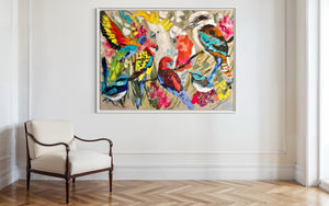 Australian rainbow forest-Original on Belgian linen  90x120  Cm