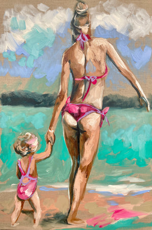 Making memories -original on belgian linen 60x90 cm