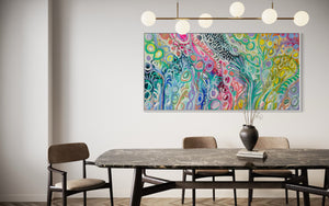 Delicate swaying silver gum- original on cotton canvas  75 x150 cm