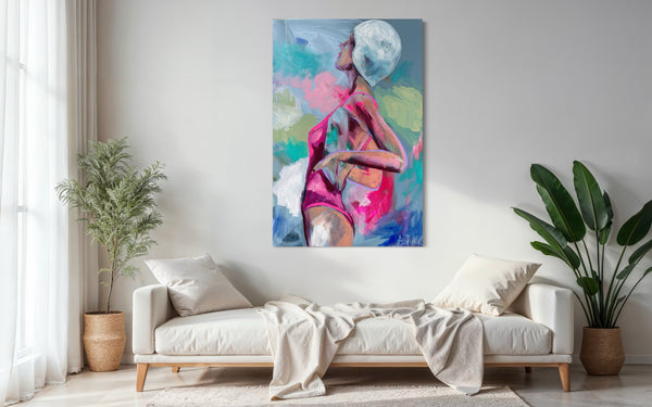 Breathe in -60x90cm - original on Belgian linen